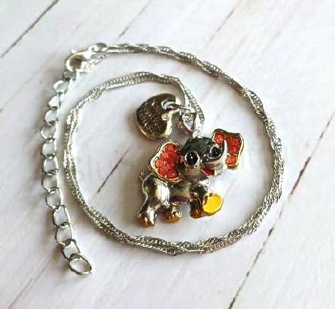 Náhrdelník s přívěskem slon, slůně se zirkony (BD961)