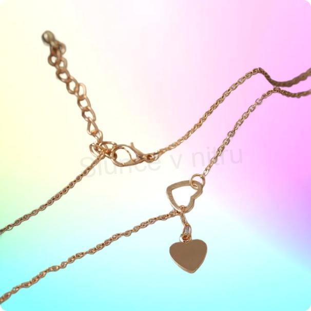 Náhrdelník, přívěsek srdce se srdcem zlatý (BD965)