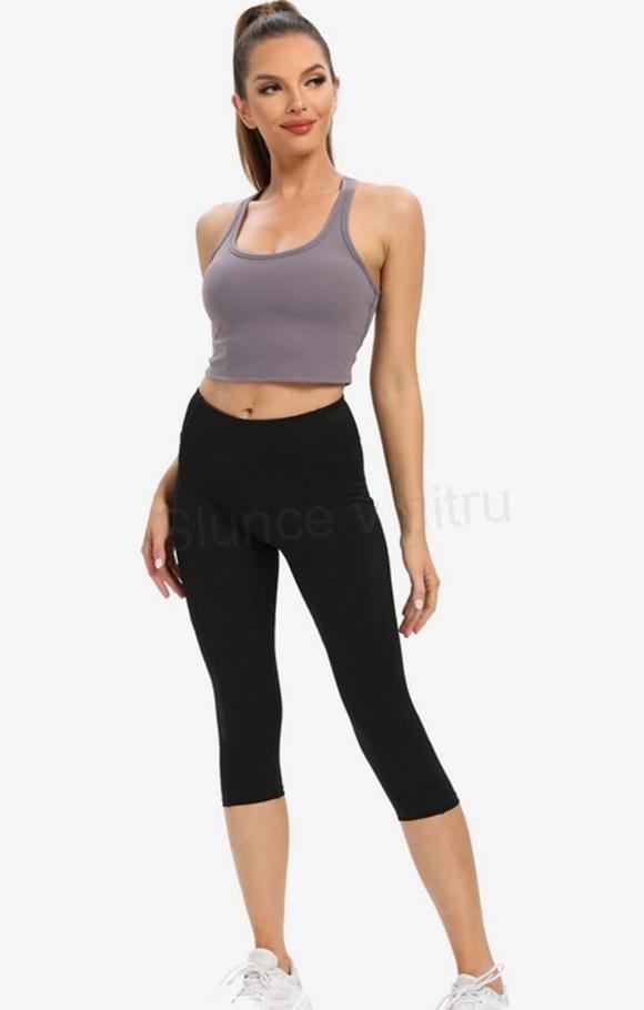 Dámské neprůhledné sportovní legíny s kapsou – velikost M (k633)