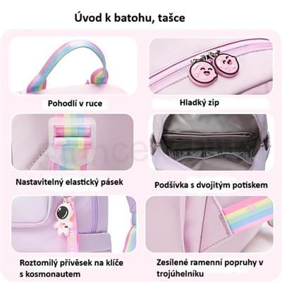 Dívčí školní batoh, taška 43 x 32 cm (E1012)