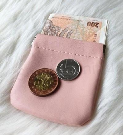 Kožená Peněženka - klapačka starorůžová (J48)