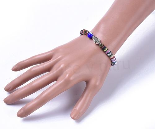 Polymerový náramek Heishi, oko, ruka fatimy (BC593)