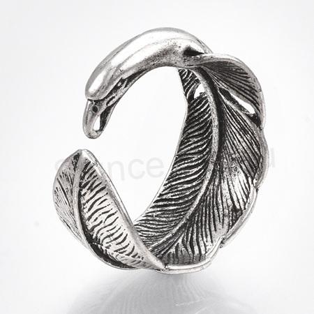 Otevřený prsten s manžetou peří velikost 19,8 mm (BP555)