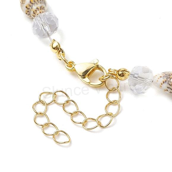 Korálkový náhrdelník z mušlí se skleněnými korálky (X2141)