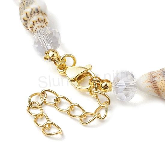 Korálkový náhrdelník z mušlí se skleněnými korálky (X2143)