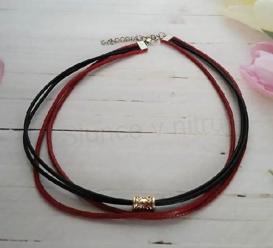 Náhrdelník zdvojený choker s ozdobným přívěskem (BD995)