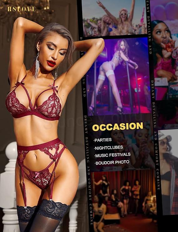 Dámské spodní prádlo s podvazkem s G-String velikost 2XL (K666)