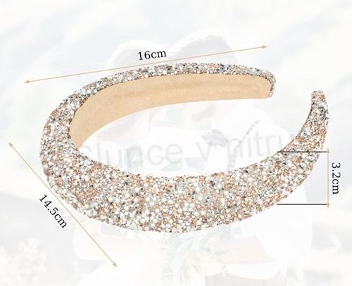 Dámská ozdobná široká čelenka do vlasů zlatá (H720)