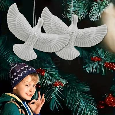 Závěsná ozdoba bílá holubice, ptáček (V206)