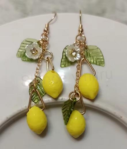 Visací citronové náušnice (BB935)