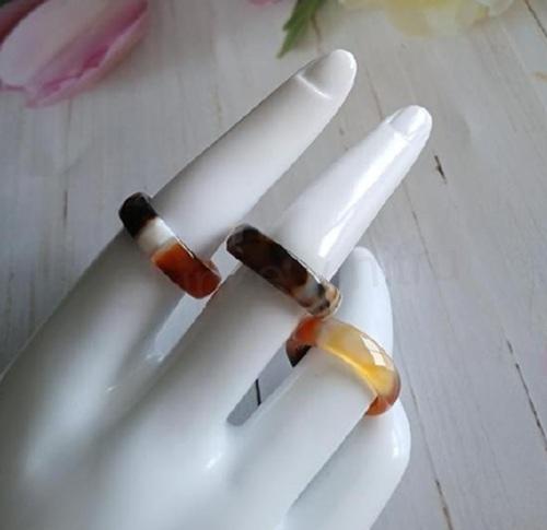 Minerální broušený prsten Achát multi – velikost 54 (X2206)