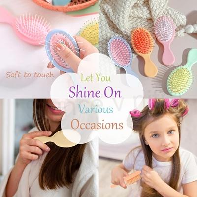 Mini cestovní kartáč na vlasy – růžový (H777)