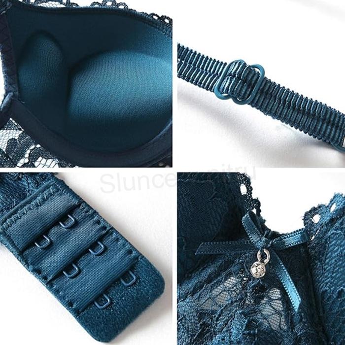 Push‑up krajkový set tmavě zelený 80B (K694)