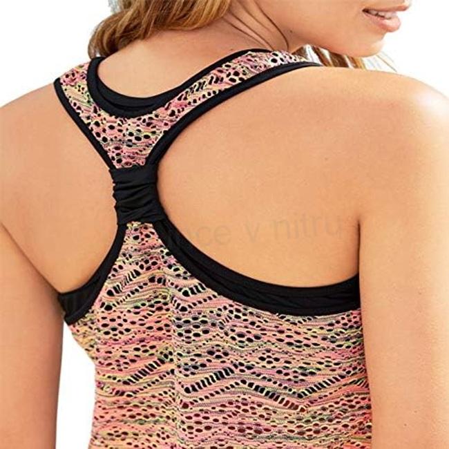 LA ORCHID tankiny – duhové, Push‑Up, vysoký pas (K714) M