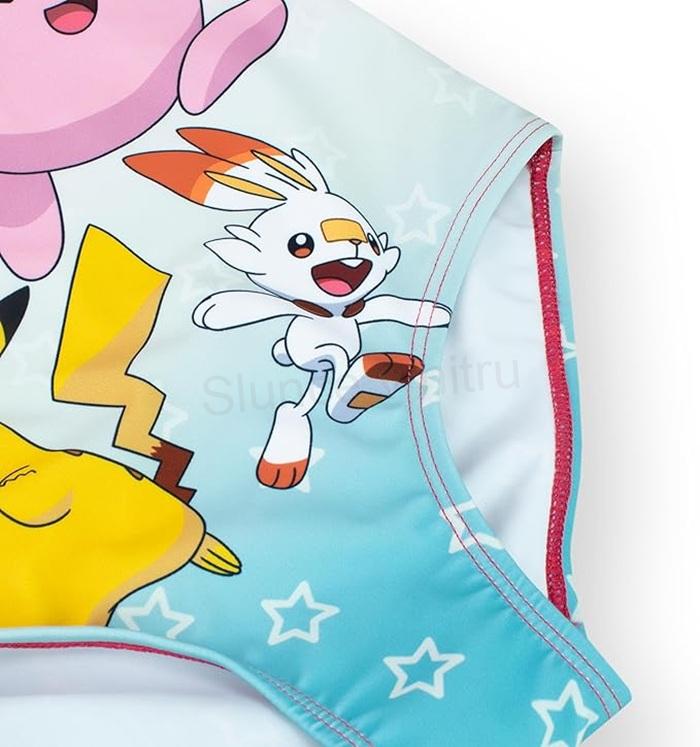 Dívčí plavky Pokémon Pikachu – růžové, velikost 146 (W266)