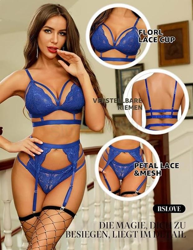 RSLOVE krajková Teddy sada – velikost 2XL (K762)
