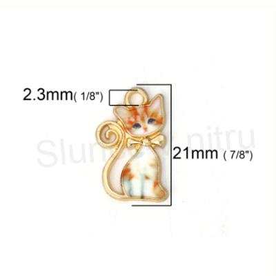 Pozlacený přívěsek kočička, kočka 14 x 21 mm (AA120)