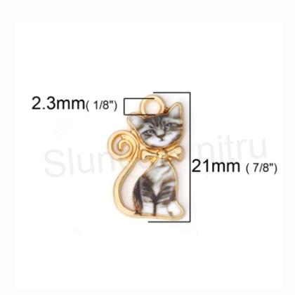 Pozlacený přívěsek kočička, kočka 14 x 21 mm (AA121)
