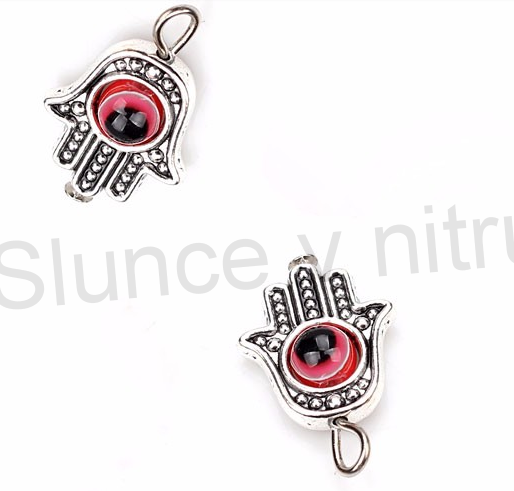 Přívěsek Ruka Fatimy, Hamsa - červené oko  (AA165)