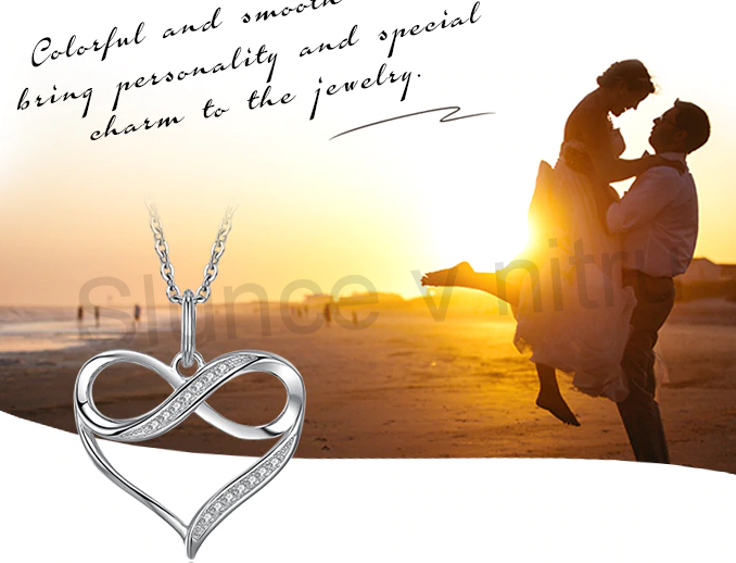 Postříbřený přívěsek Srdce a Nekonečno (BE28)