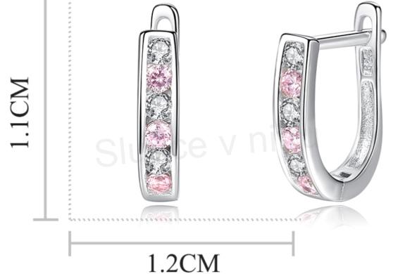 Postříbřené naušnice dvoubarevné se zirkony sada (BE40)