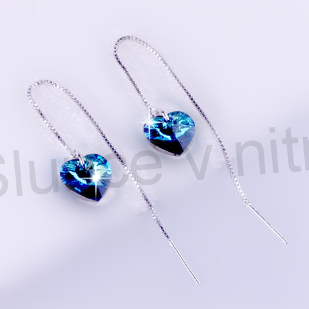 Postříbřená souprava šperků srdce, srdíčko se Swarovski Elements (BE67)