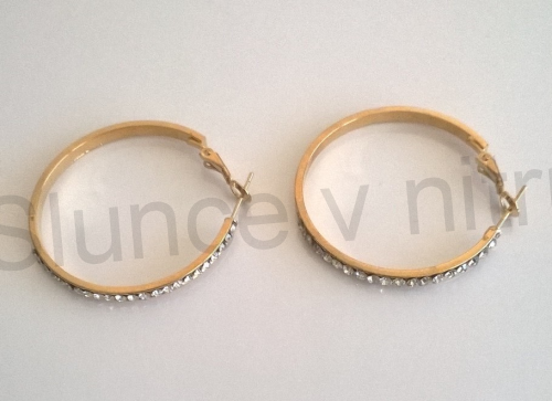 Náušnice Kruhy se zirkony z chirurgické oceli (BB165)