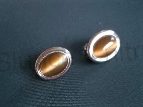 Náušnice klipsy s kočičím okem 15 x 19,2 mm (BB166)