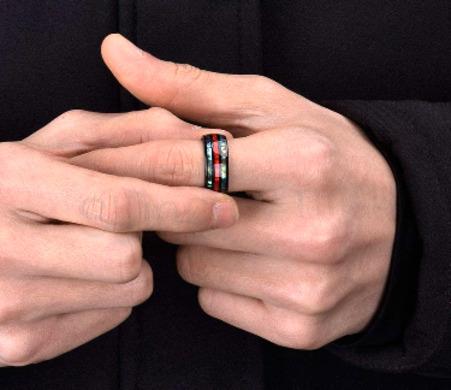 Pánský prsten z nerez oceli a mušle Abalone velikost 72 (BP234)