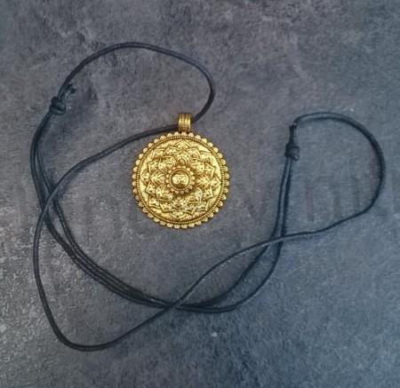 Vikinský náhrdelník s přívěškem Květ života starostříbro (BD142)