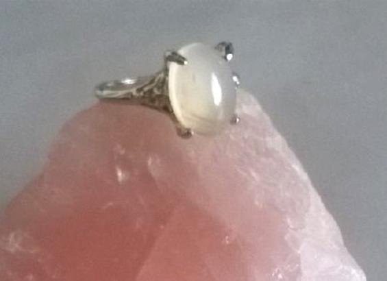 Minerální prsten s achátem postříbřeno (X187)