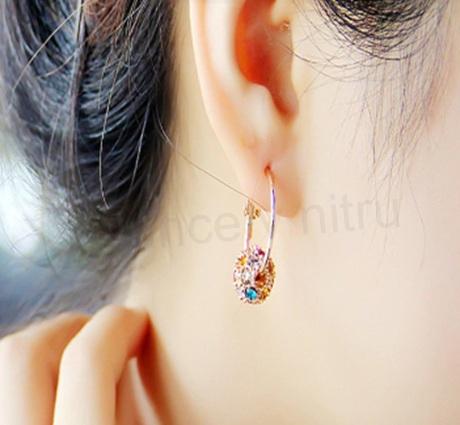 Náušnice Swarovski elements kruhové barevné číslo 2 (BB270)