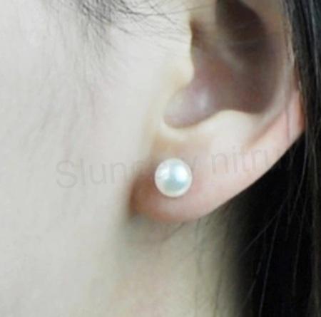 Puzetové náušnice Perlové – 8 mm (BB271)