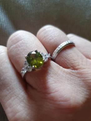 Postříbřený prsten se zirkonem a křišťály velikost 61 (BE127)