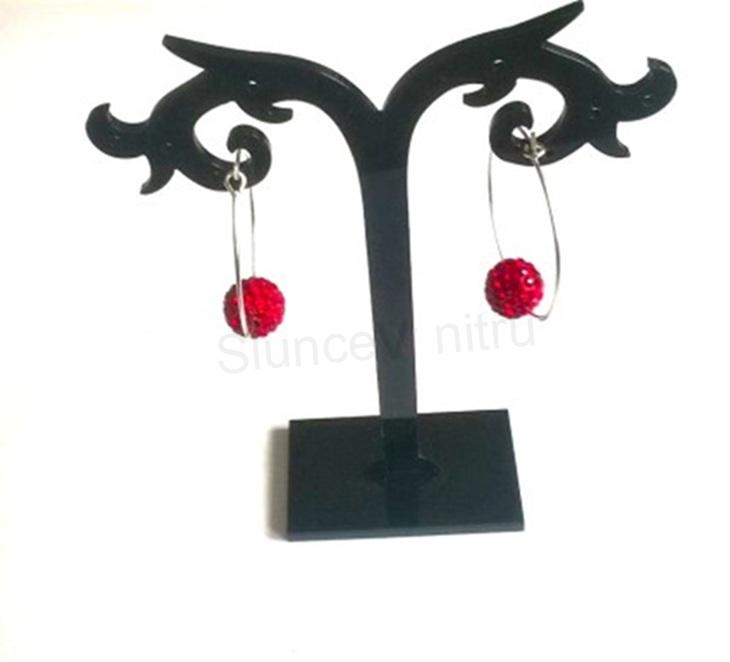 Stříbrné náušnice kruhy Swarovski korálek modré (BB278)