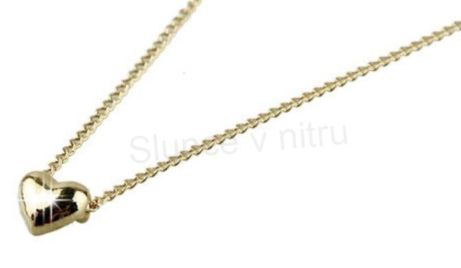 Náhrdelník s ozdobou srdíčko pozlacený (BD224)