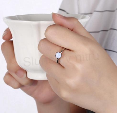 Postříbřená opálová souprava šperků (BS38) 