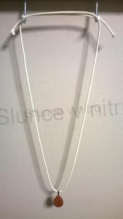 Provázkový náhrdelník přívěšek Aventurín zlatý - slza (BD48)