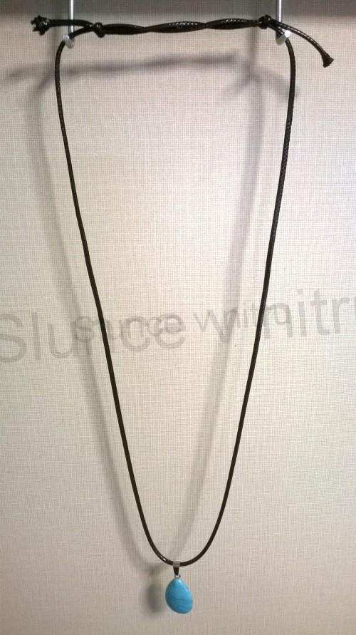 Provázkový náhrdelník přívěsek Tyrkenit - slza (BD51)