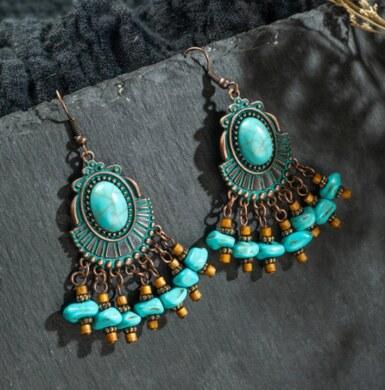 Minerální tyrkenitové náušnice (X235)