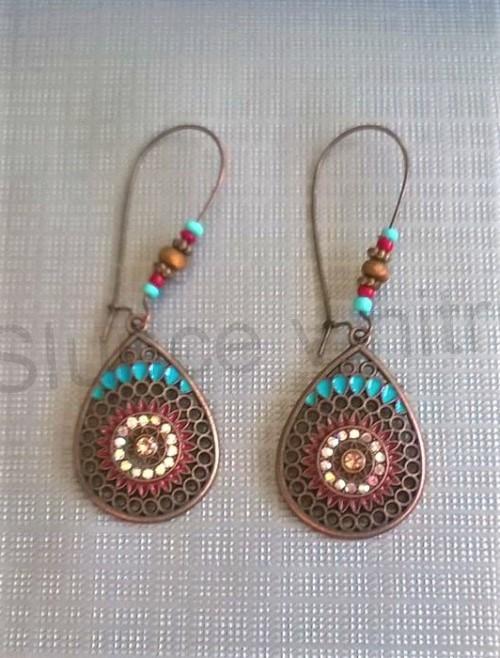 Dlouhé etnické náušnice Bohemia (BB296)