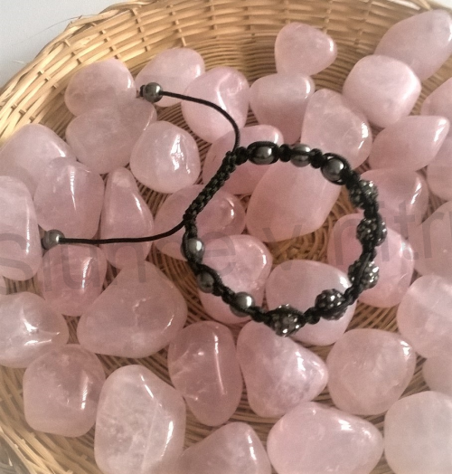 Náramek shamballa s pave korálků Swarovski černo-šedé (BC441)