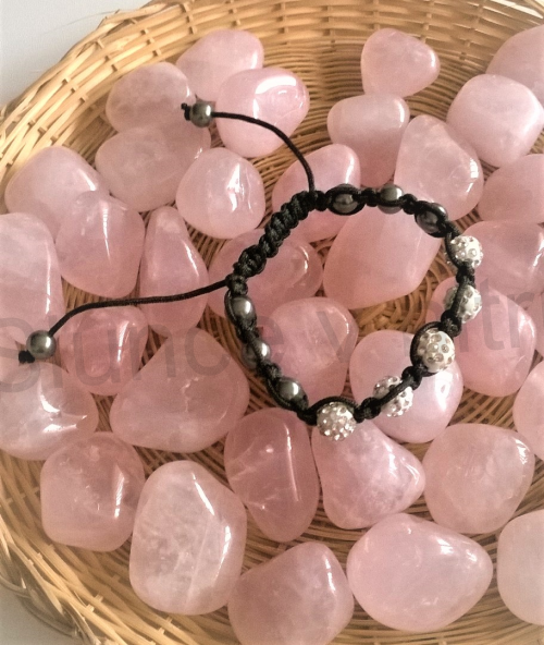 Náramek shamballa s pave korálků Swarovski stříbrné (BC446)