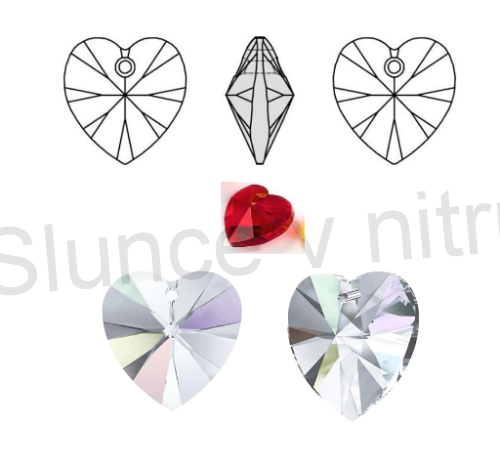 Postříbřený náhrdelník s rakouským křišťálovým srdcem Swarovski(BD228)