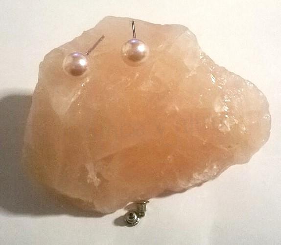 Puzetové náušnice s perličkami AB – více barev, 10 × 20 mm (BB350)