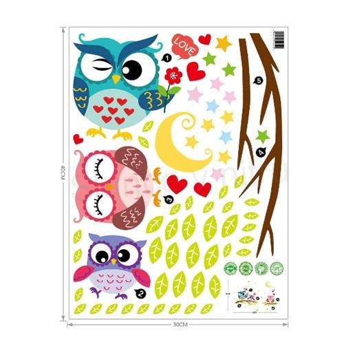 Samolepka na zeď 3D Sovičky, sova (E193)