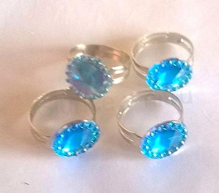 Nastavitelný dětský prsten kytička modrá (BP120)