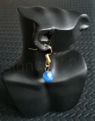 Minerální pozlacené náušnice Achátové fazetované 8,2 x 8,2 mm (X323)
