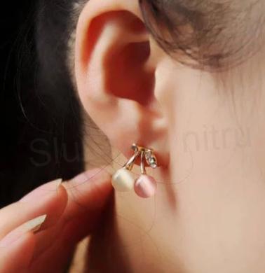 Kříšťálové Opálové Třešnové náušnice (BB410)