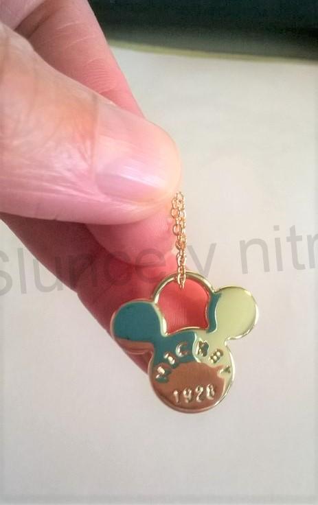 Pozlacený náhrdelník z chirurgické oceli Micky Mouse (BD255)